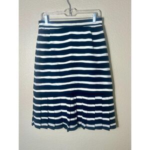 Vintage Louis Feraud 100% Silk Striped Skirt Size 12 German Made